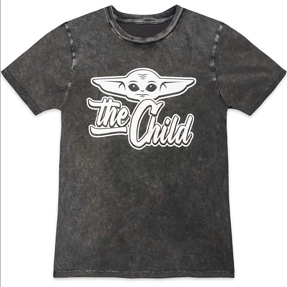 Disney The Child Mandalorian Grey Distressed Short Sleeve Tee Size M